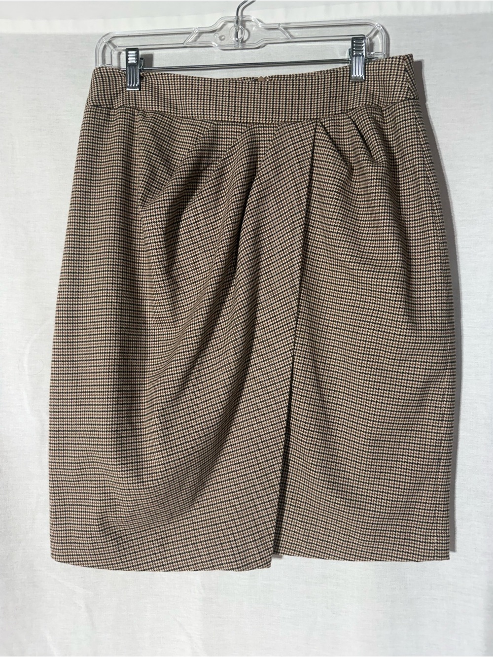 J. McLaughlin Brown and Black Houndstooth Pencil Skirt Size 10